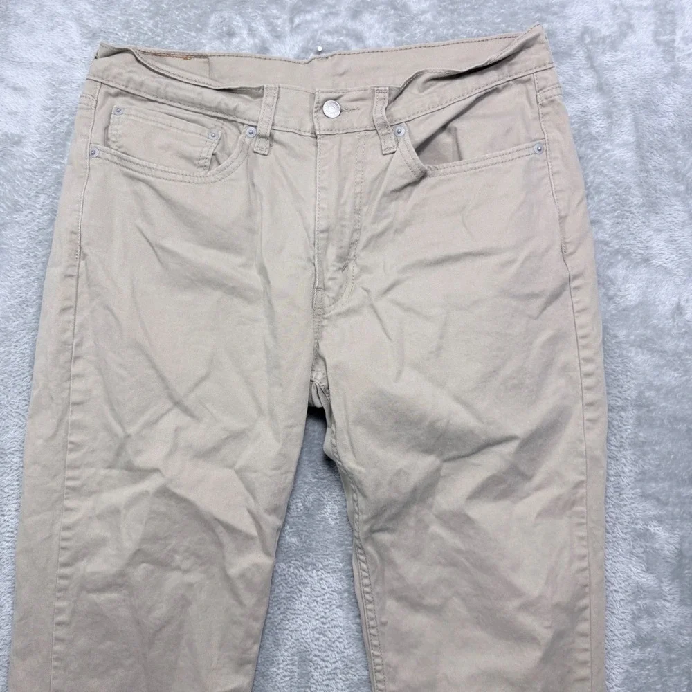 Levi's 514 Straight Fit Pants Mens 34x32 Khaki Tan Stretch Cotton Twill Chinos